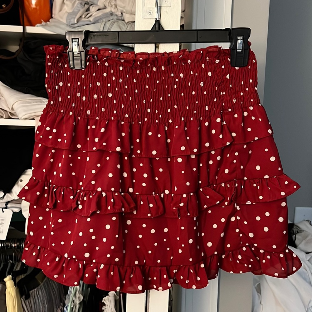 Red and white skirt